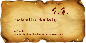 Iczkovits Hartvig névjegykártya